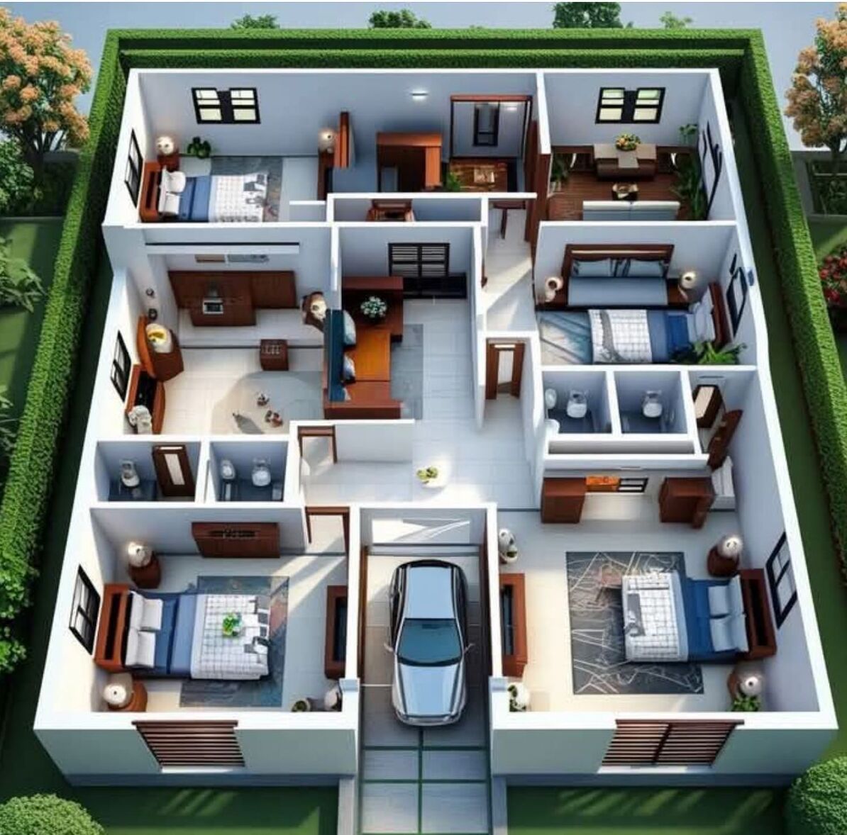 4BHK Interior 3D View